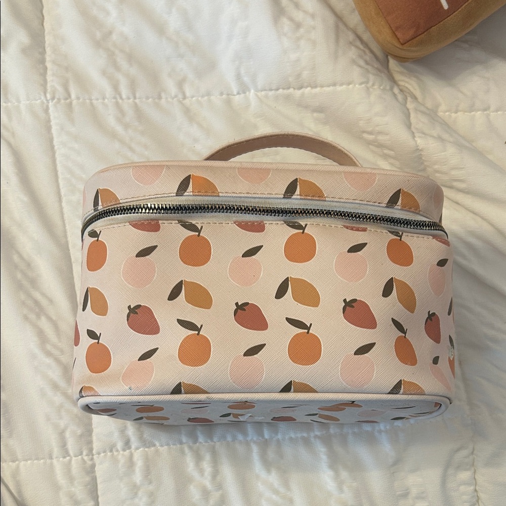 Peach Print Women's Makeup Cosmetic Bag